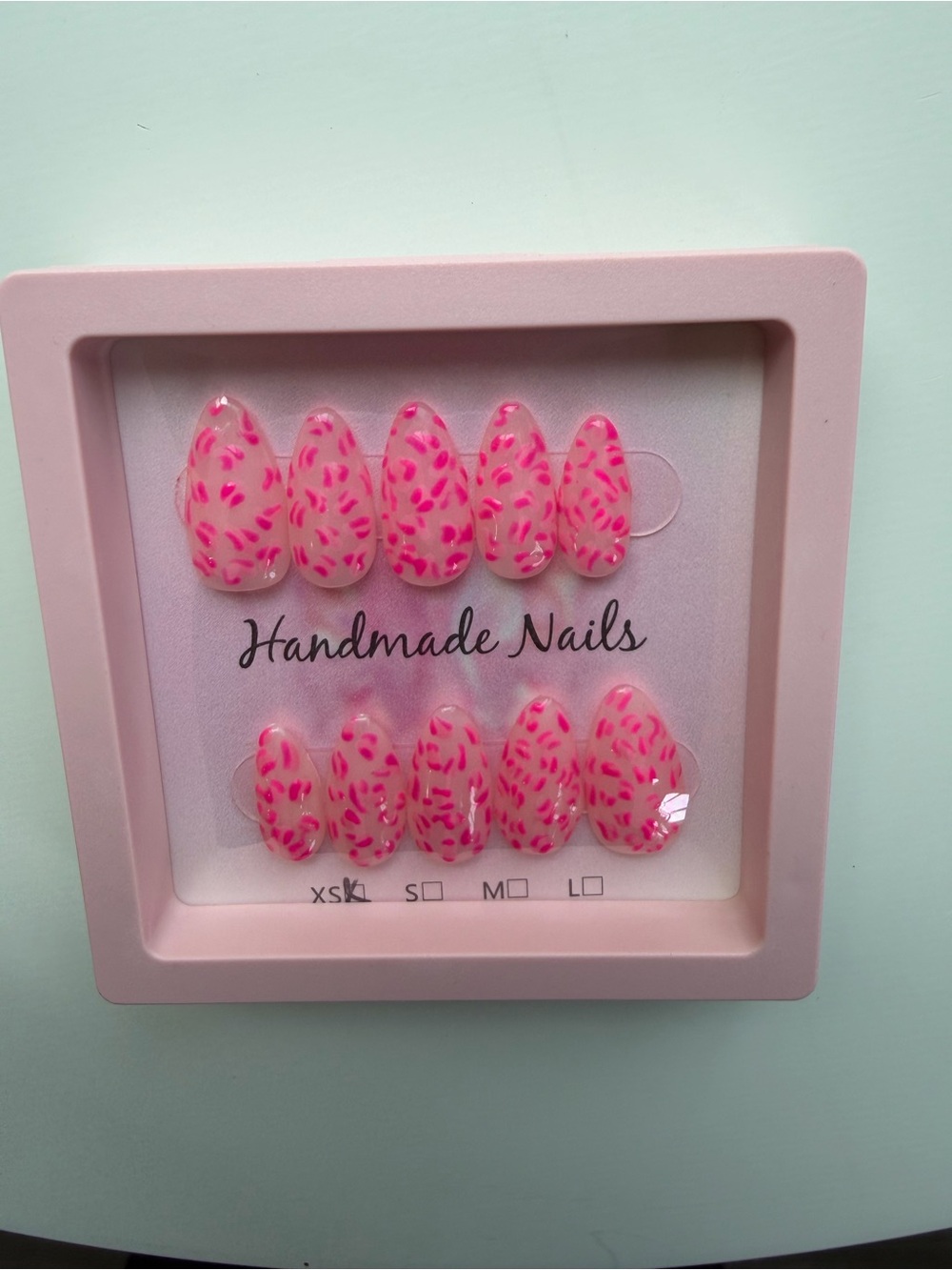 Handmade Pink leopard Press-On Nails -  Accessories